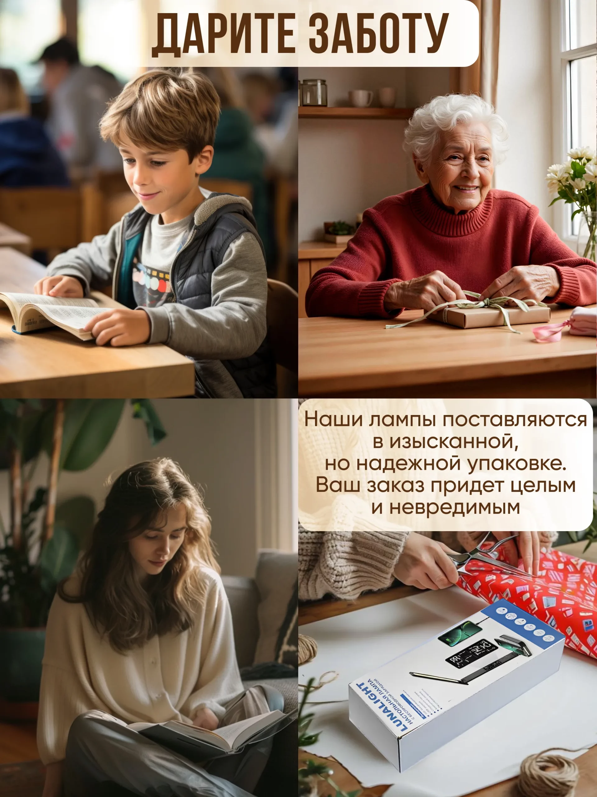 Led лампа настольная светодиодная для дома и офиса, арт. L7Pro, цвет белый — изображение 13